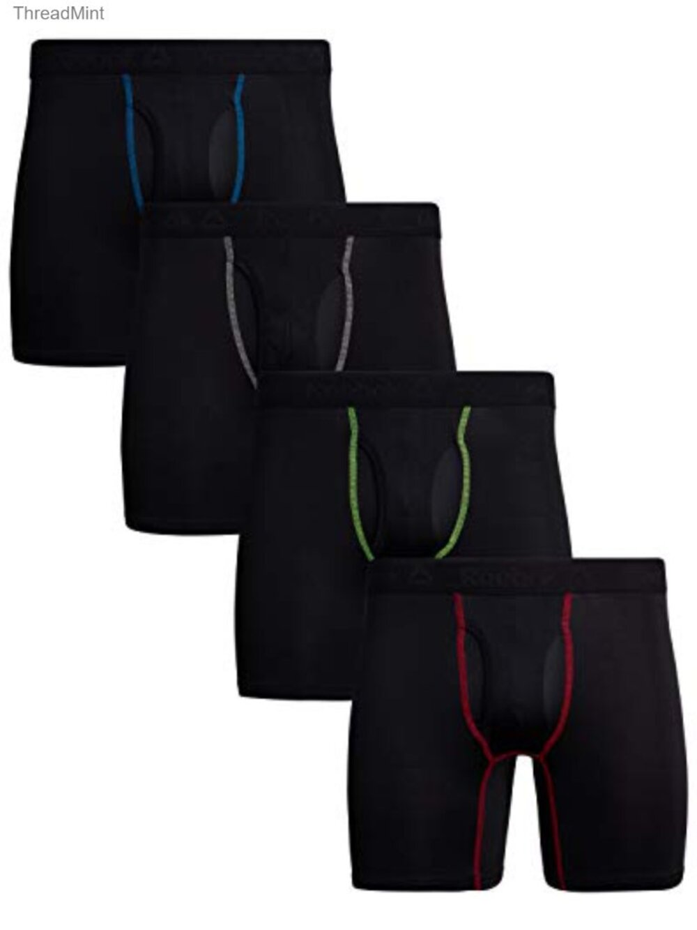 Mens Boxer Briefs 4 Pack Performance Underwear Functional Fly 6 Inseam